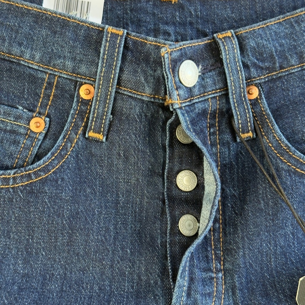 Levi's 501 Skinny Jeans Womens Size 24 Dark Wash Premium Denim New with Tags - Picture 3 of 9